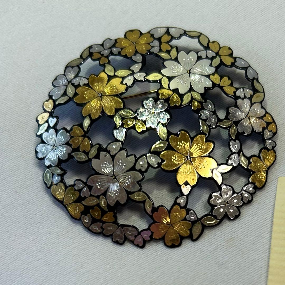 京ぞうがん　桜のブローチ・ペンダントトップ2WAY 中嶋象嵌