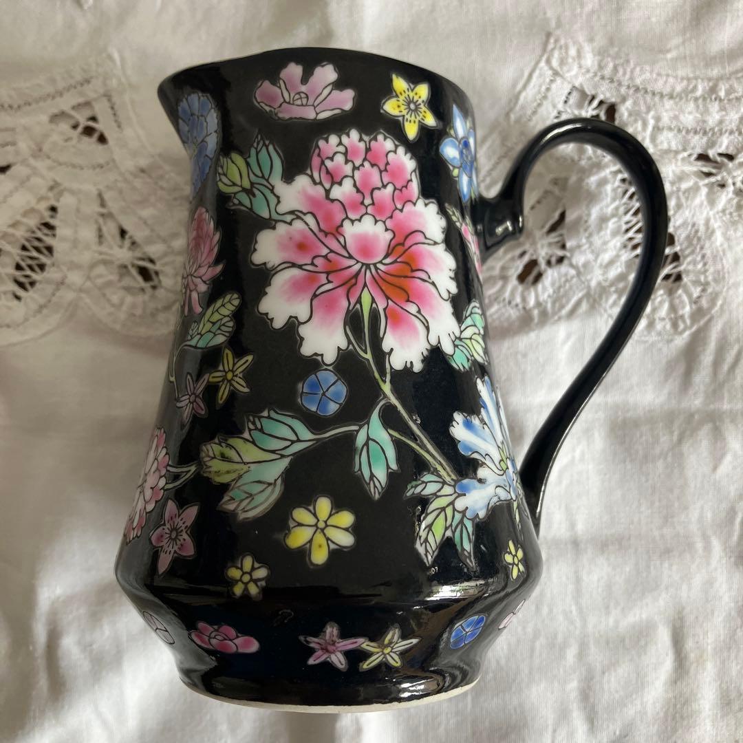 中国景徳鎮　09 コーヒーセット　シュガーポット&ミルクピッチャー付き