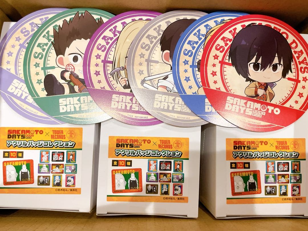 サカモトデイズ タワレコ アクリルバッジ 3BOX
