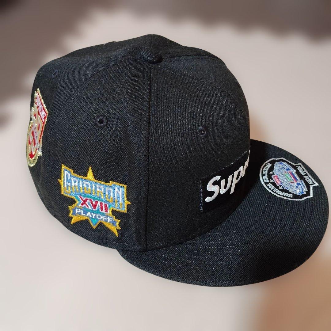 Supreme☆黒 キャップ 60.6cm 7 5/8