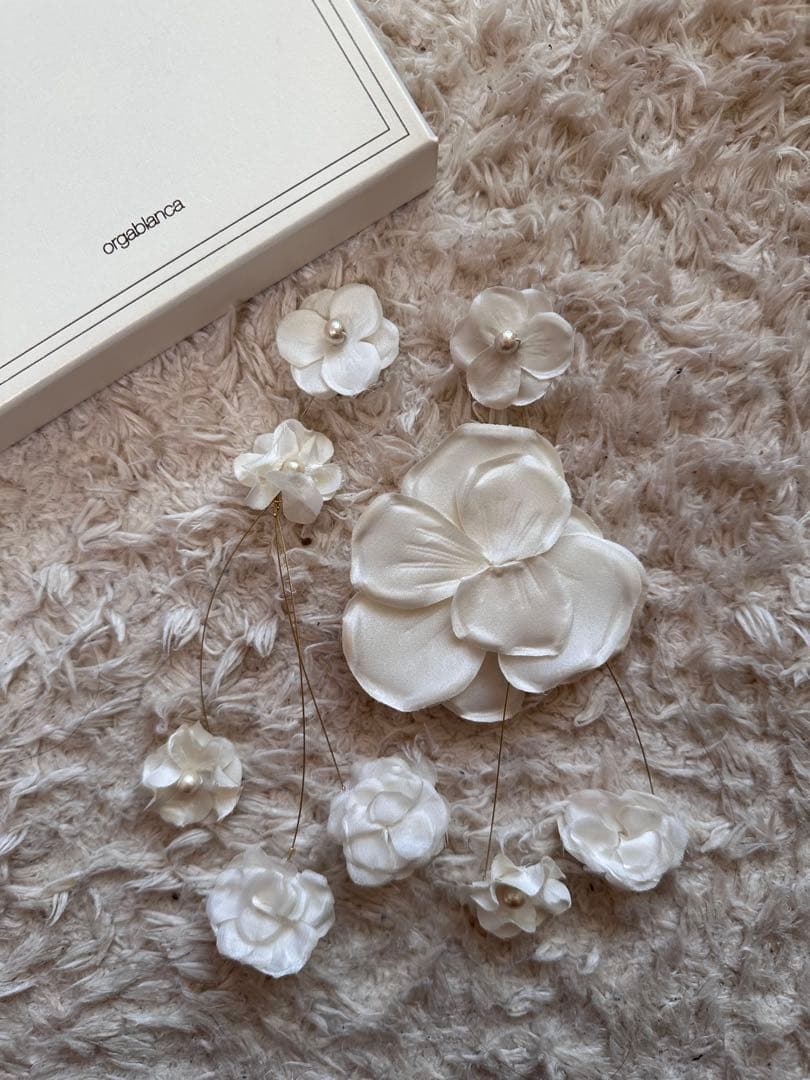 オルガブランカorgablanca ホワイト花モチーフアクセサリー