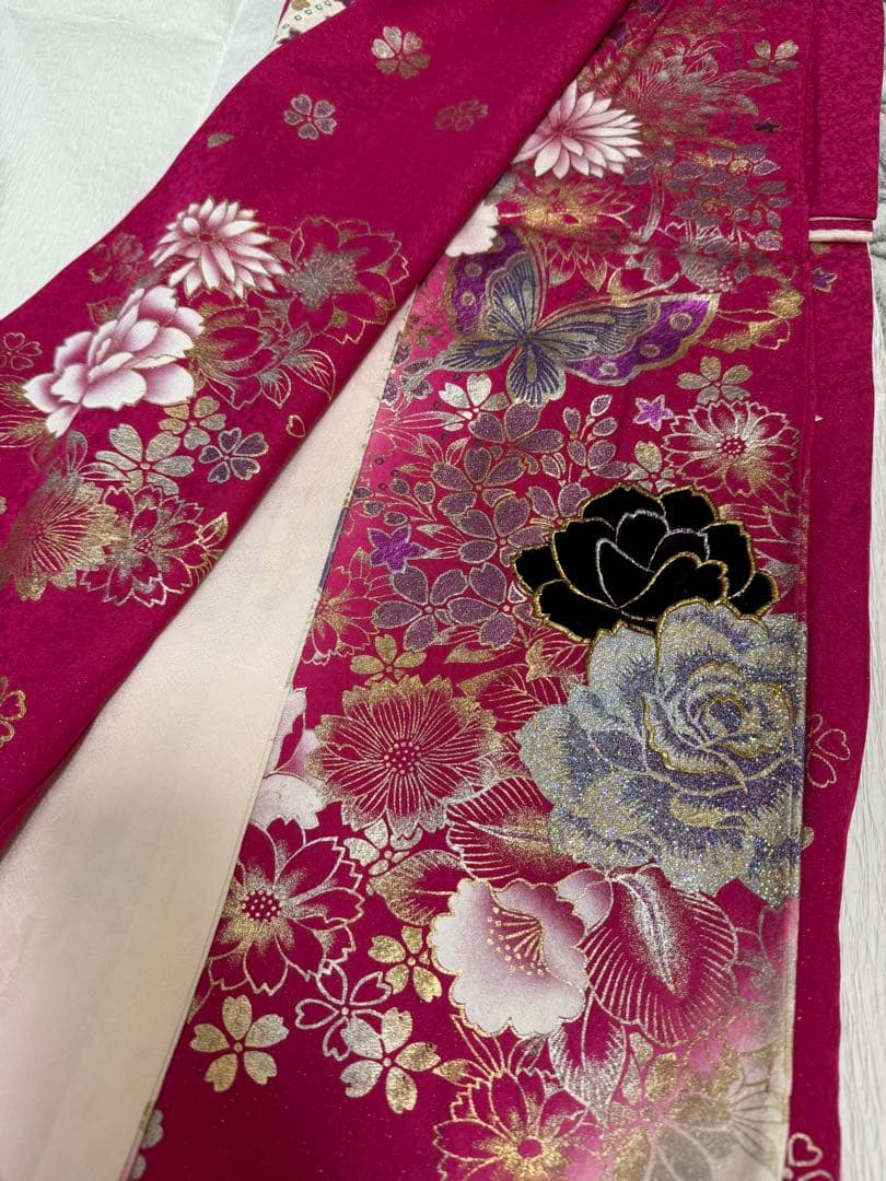 ギャル振袖No.14【身長155㎝〜165㎝の方向け】振袖単品　正絹