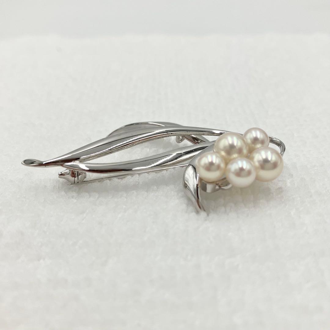 MIKIMOTO　ミキモト　パール　シルバー　ブローチ　SV　箱有