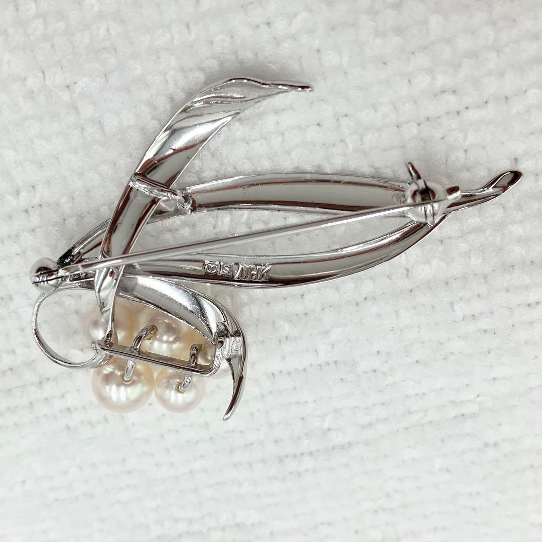 MIKIMOTO　ミキモト　パール　シルバー　ブローチ　SV　箱有