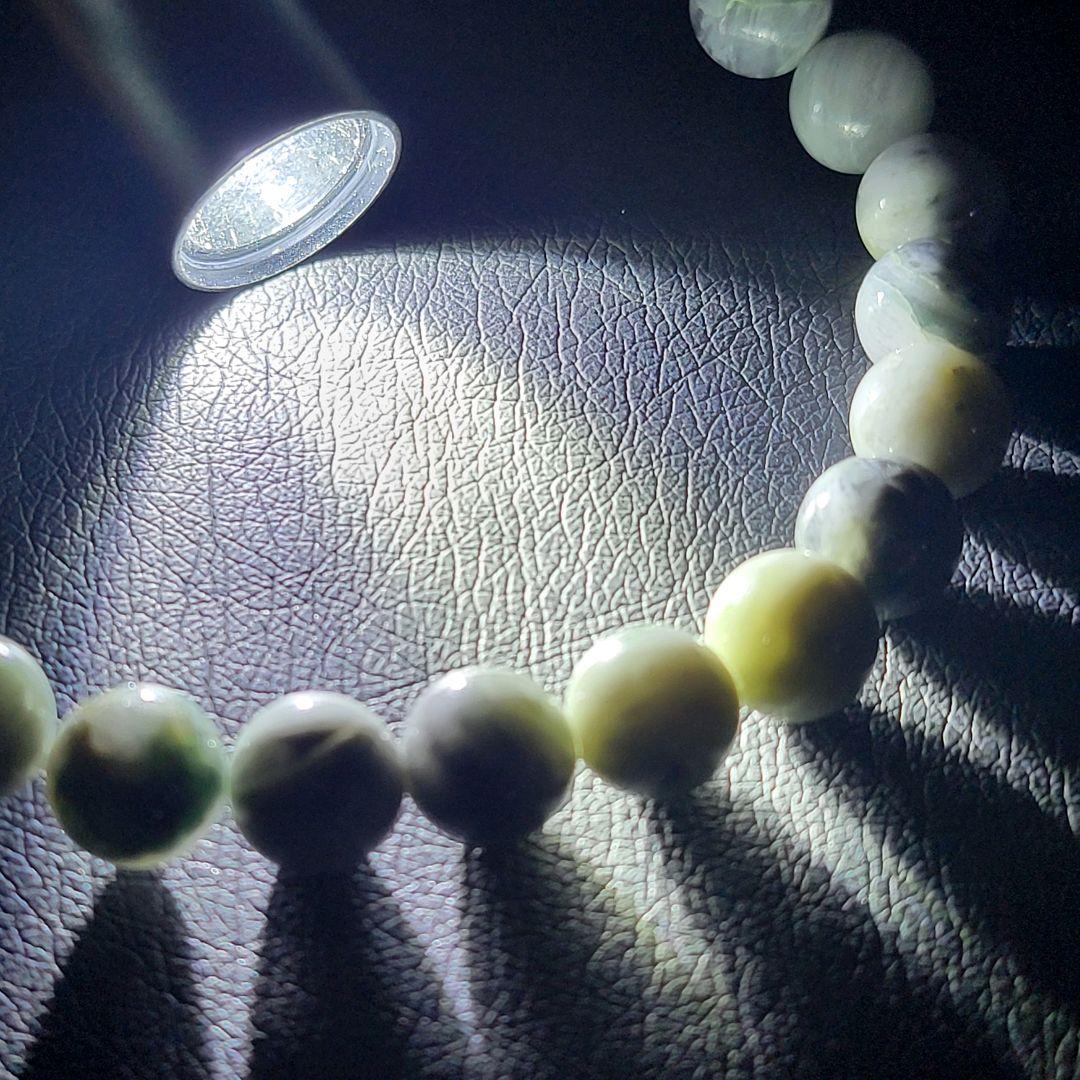 ピンク・糸魚川翡翠ブレスレット:8㍉玉×24個：16~17cmBR0083