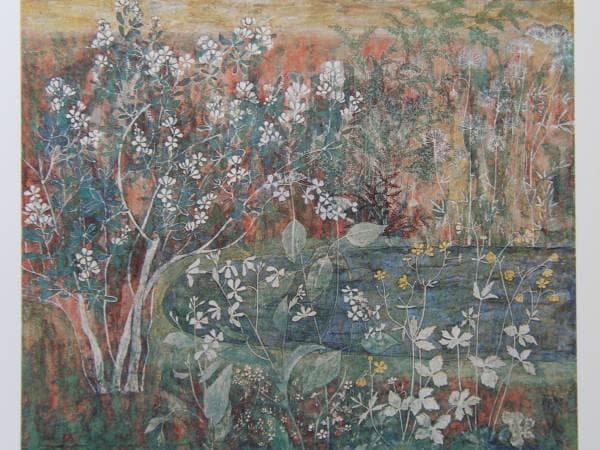 三橋節子、池畔、希少画集画、新品額装付、状態良好