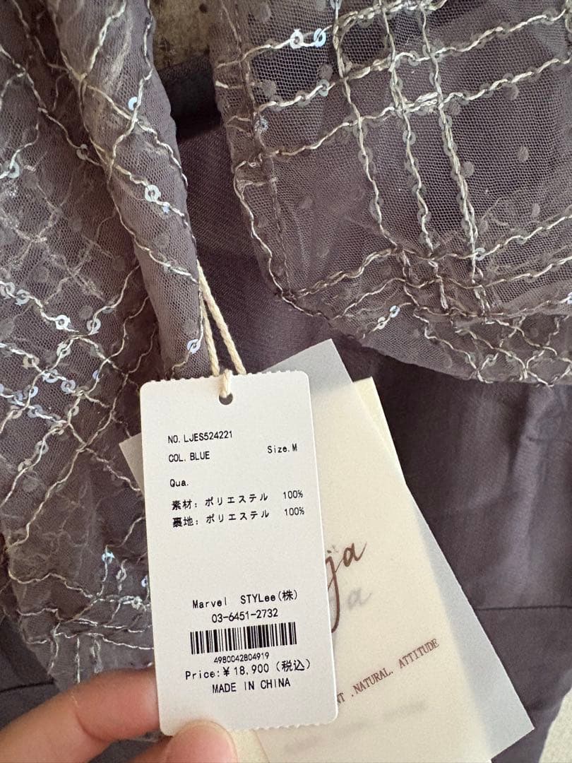 新品未使用　レジャ　ドットスパンコールリボンボレロオールインワンパンツドレス