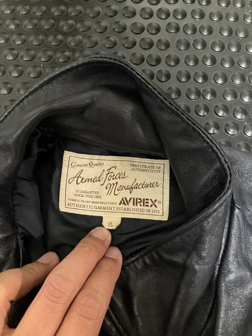 AVIREX シングルライダースジャケット ＸＬ　Leathers schott