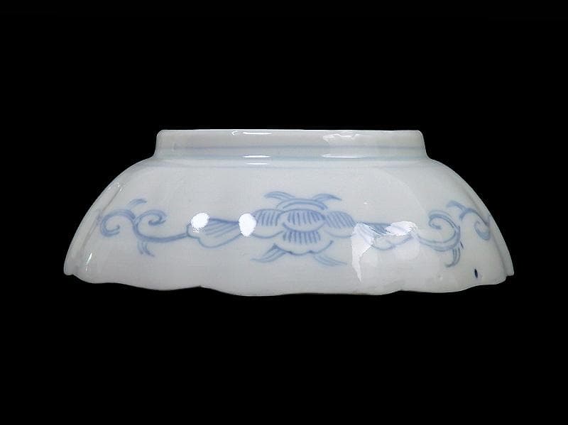 古伊万里　線描き　クルス紋に花の図　膾皿　３客　D505AS-CZp