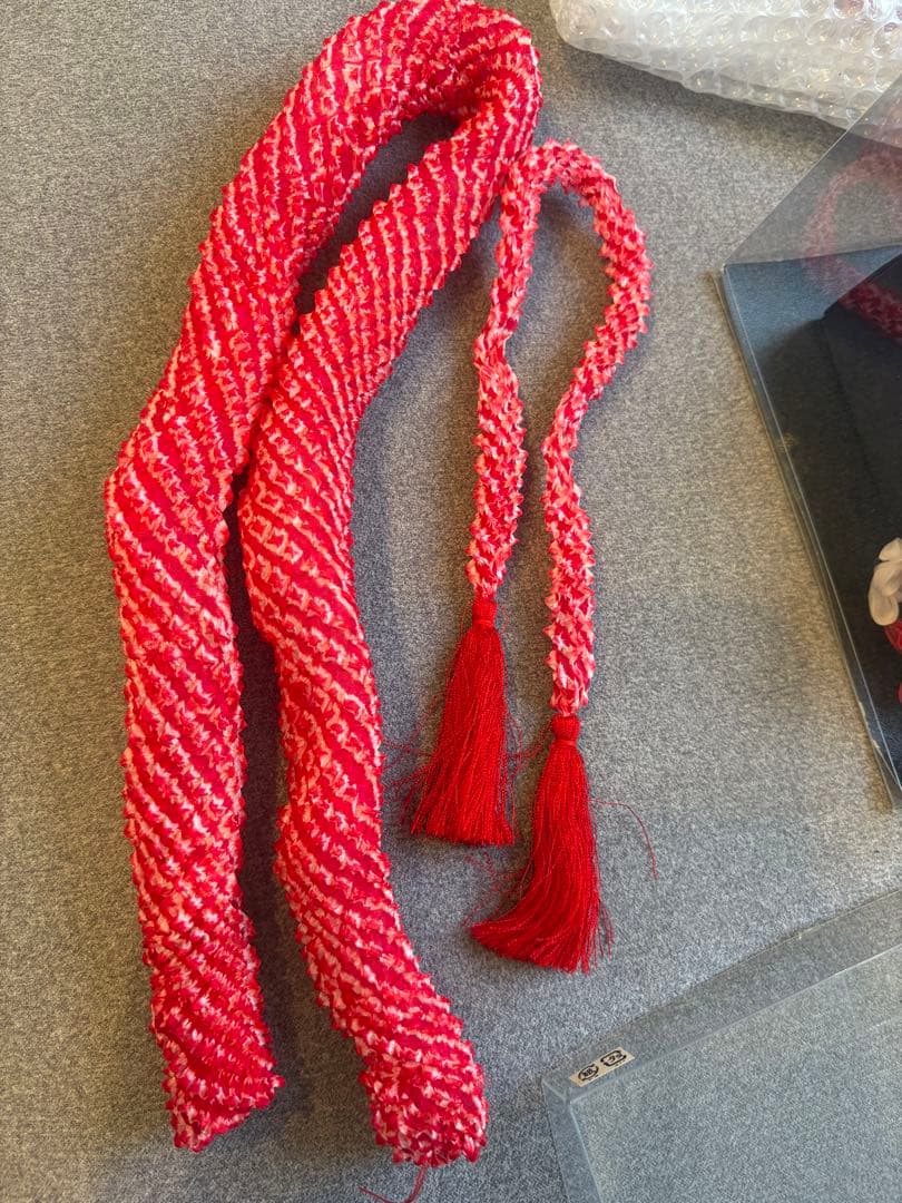 【美品　総絞り】7歳向け・正絹・総絞りのお着物セット　七五三　クリーニング済