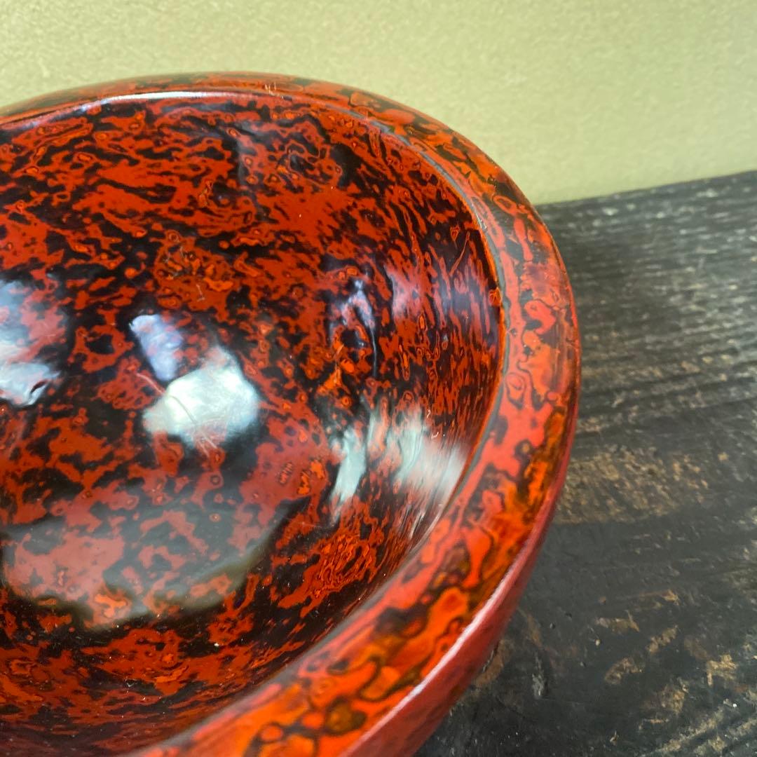 漆器製 赤黒模様 ボウルKG