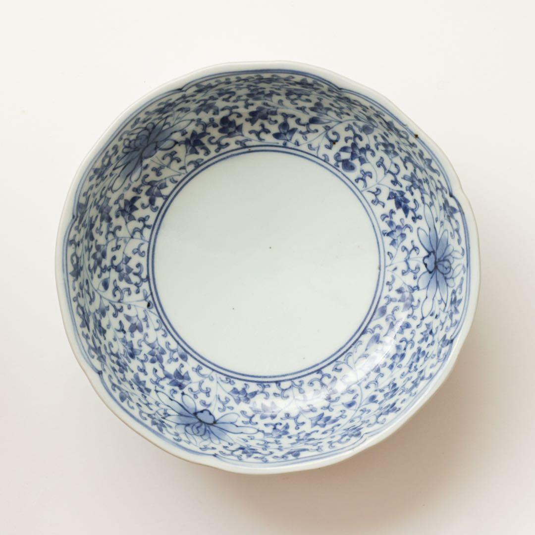 伊万里　古伊万里　江戸　中期　深皿　なます　皿　花唐草　2客セット