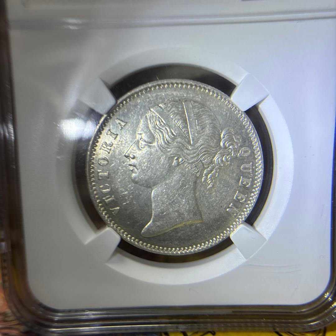 TKs様　1840 ヴィクトリア　インド　ルピー銀貨　NGC MS62