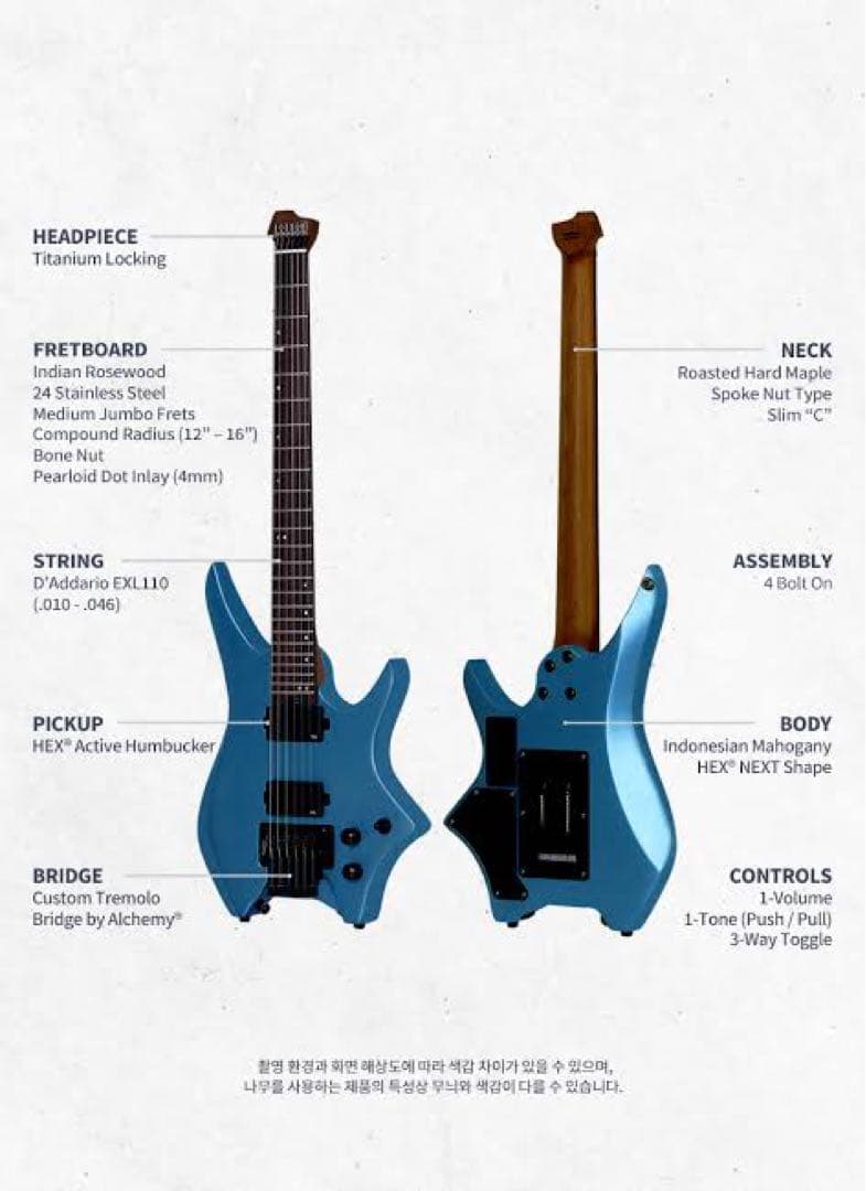 ギター HEX Guitars/N500 llic Electric Blue