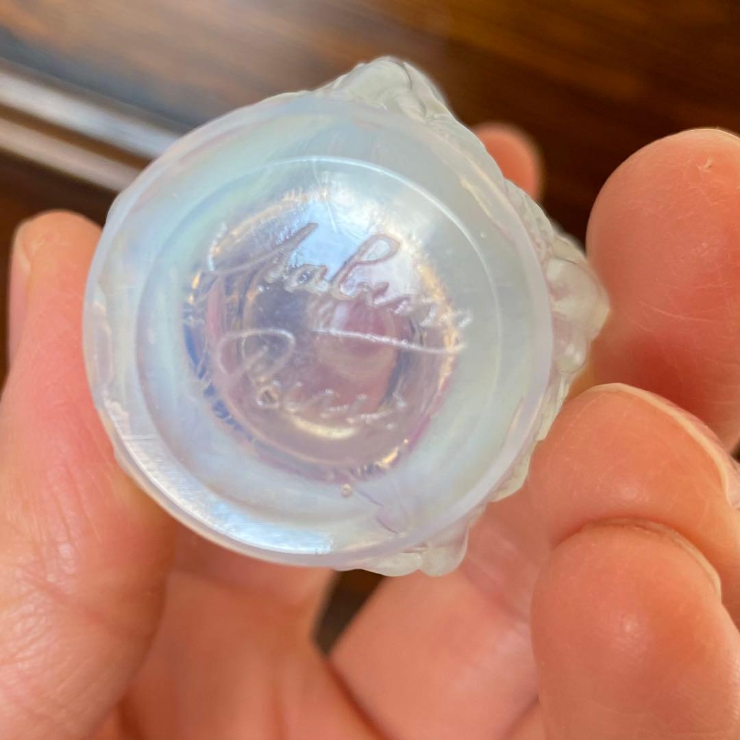 ロータス　フランスサビノガラス　アンティーク香水瓶　アール・ヌーヴォー