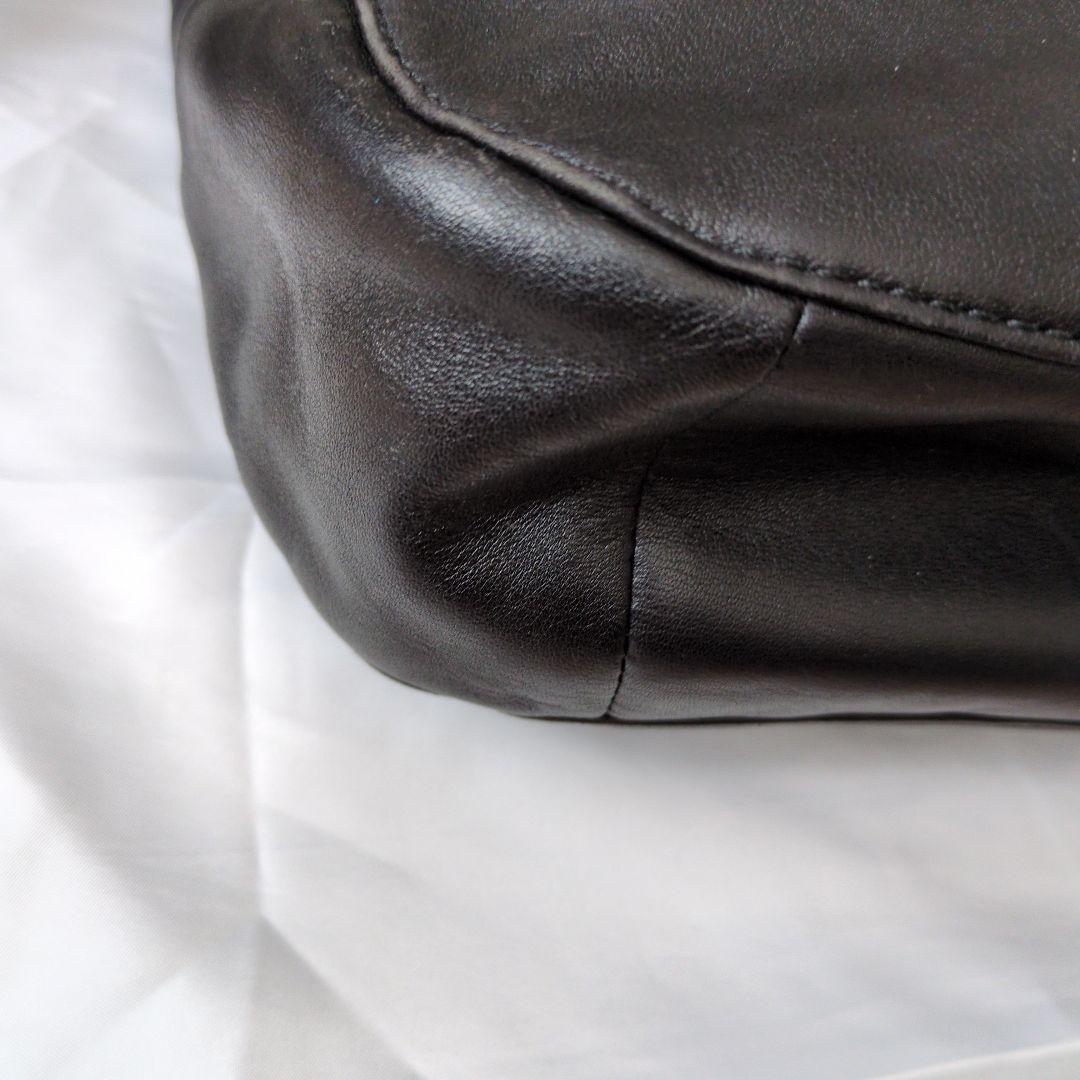 お値下げ、美品、COACH ブラックレザー ショルダーバッグ