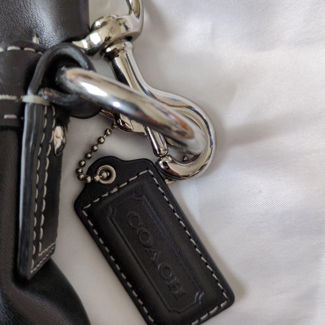 お値下げ、美品、COACH ブラックレザー ショルダーバッグ