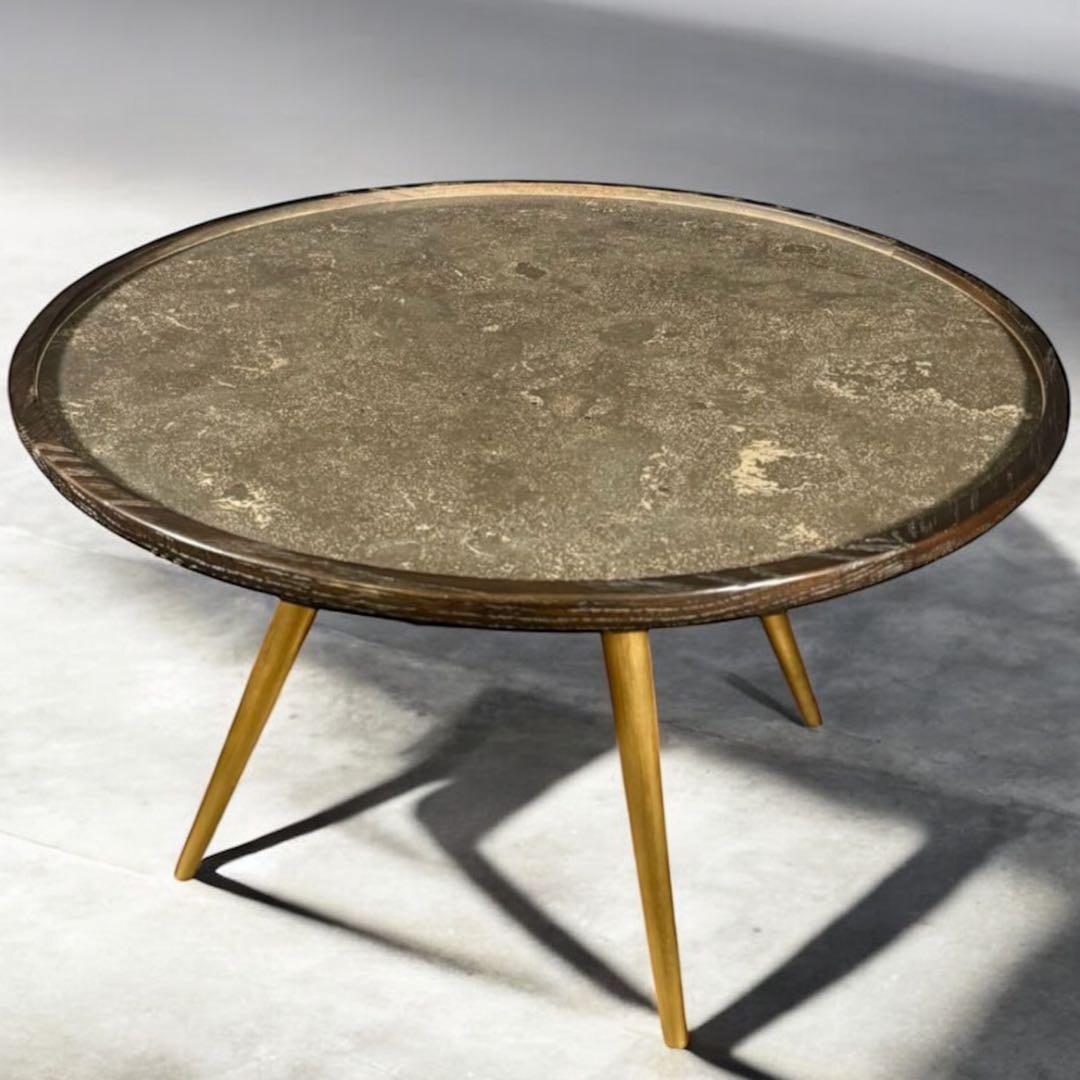 HR752 美品Knot antiques BARK COFFEE TABLE