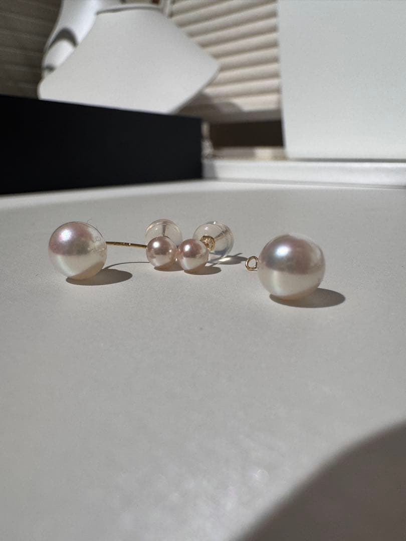 新品　未使用　高品質アコヤパールピアス