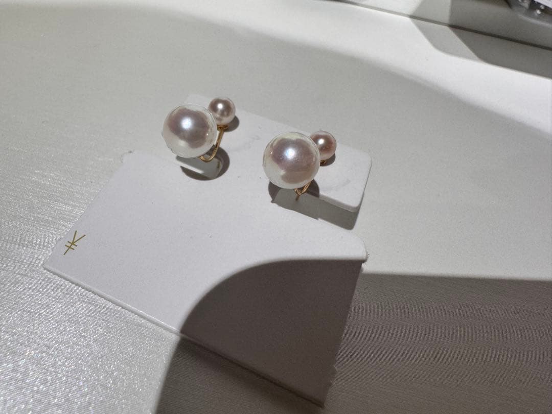 新品　未使用　高品質アコヤパールピアス