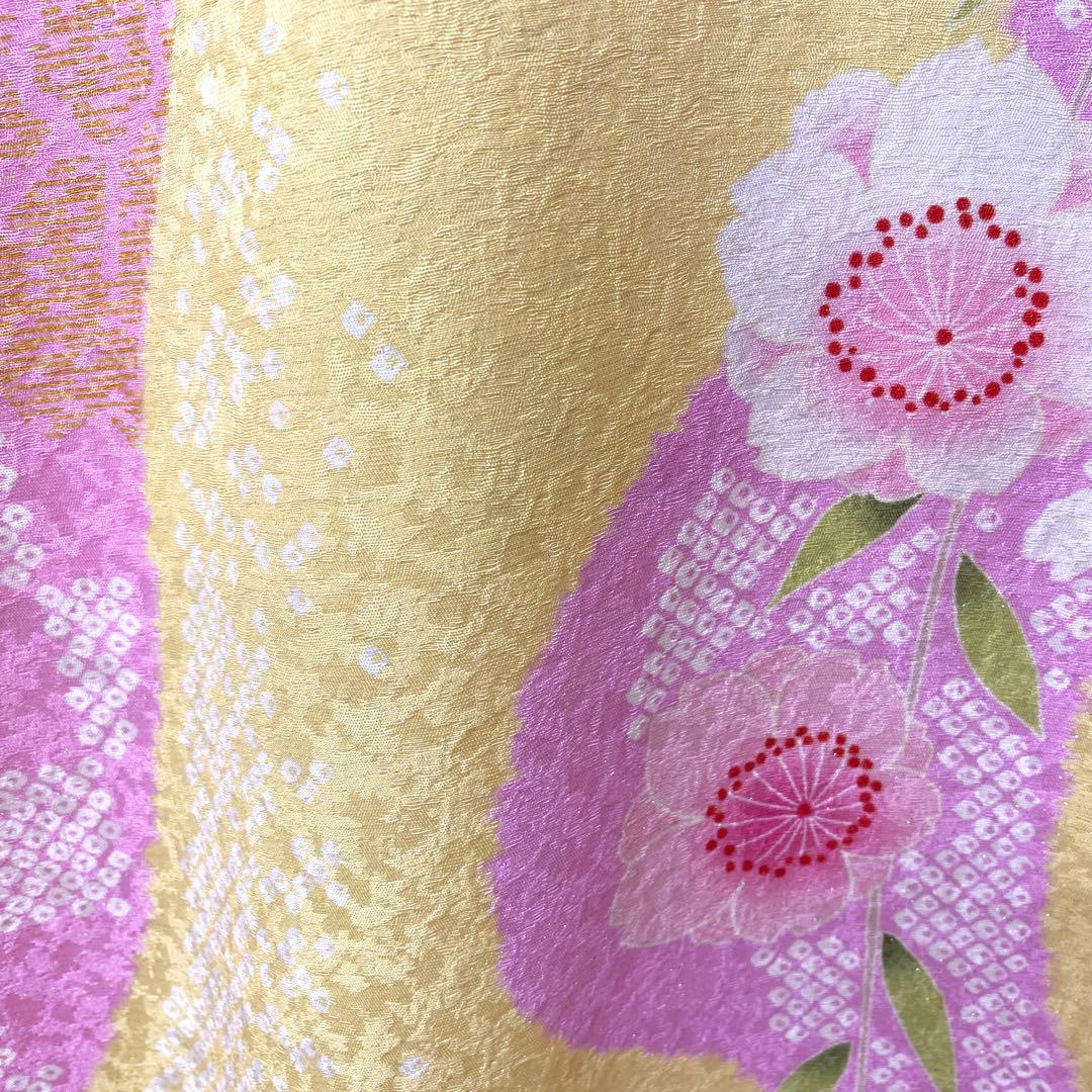 ⭐︎K0839 美品 正絹 振袖 レンタル店放出品 ガード加工 花柄 手毬 7号