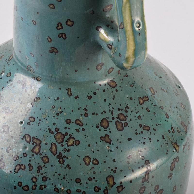 北大路魯山人作　織部焼　耳付花瓶　小山富士夫（古山子）極め箱　D　R8931B