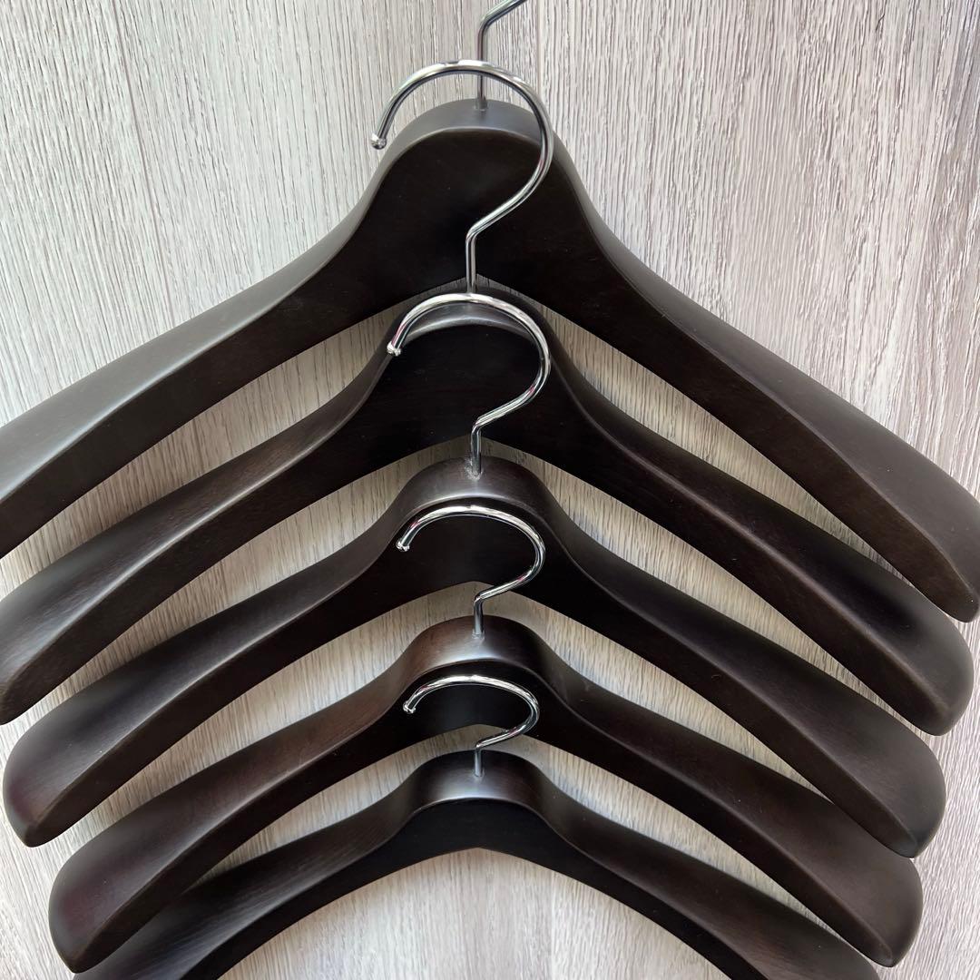 セキさま専用　ナカタハンガー　ジャケット用　ダークブラウン　6本セット