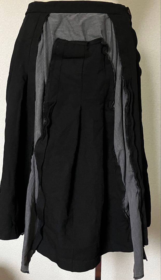 コムデギャルソン ポリ縮絨異素材切替フレアスカート