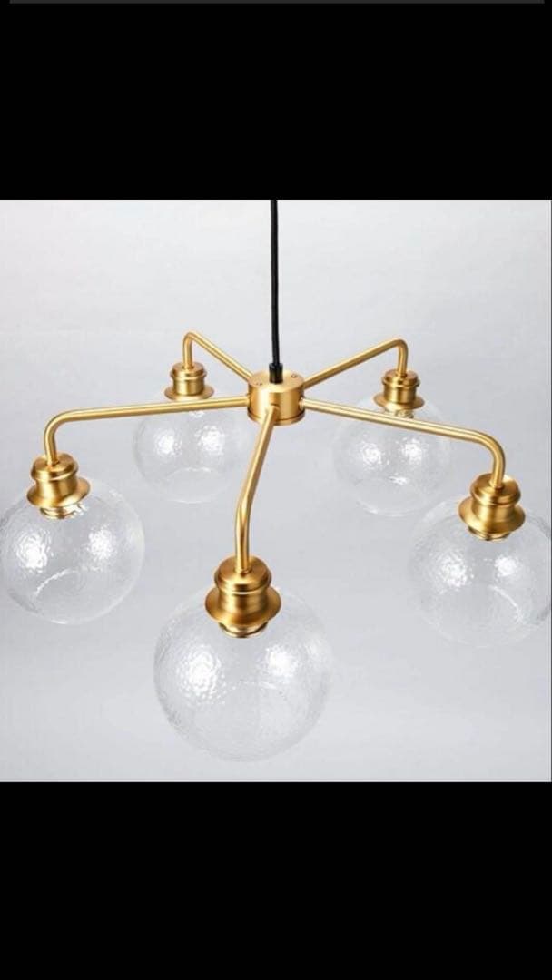 ニトリ ガラスペンダントライト 5灯 ゴールド