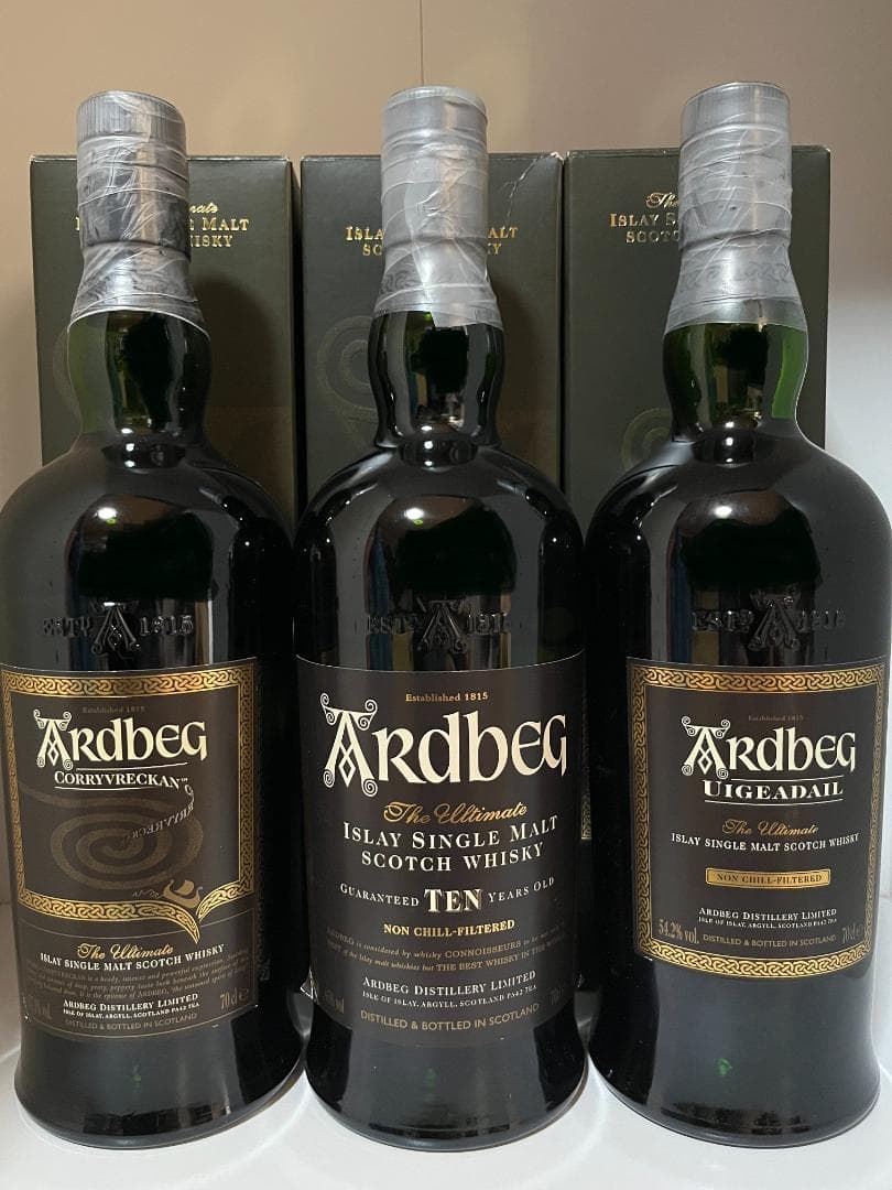 【旧ボトル】アードベッグ 10年・ウーガダール・コリーヴレッカン 3本セット
