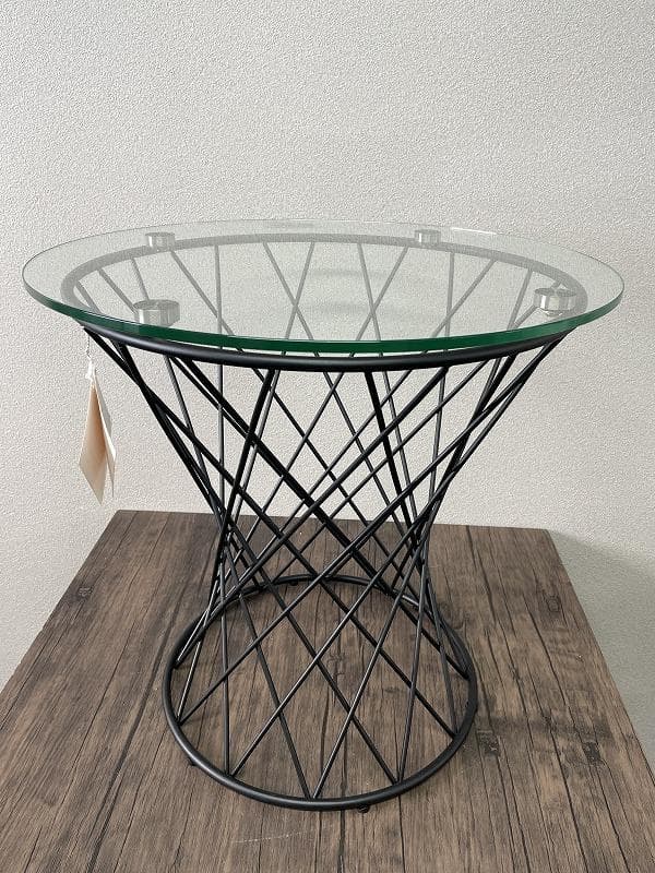 【展示品】フランフラン　マーリアサイドテーブル　クリア×ブラック