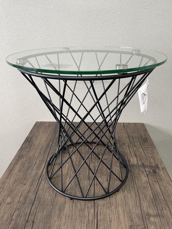 【展示品】フランフラン　マーリアサイドテーブル　クリア×ブラック