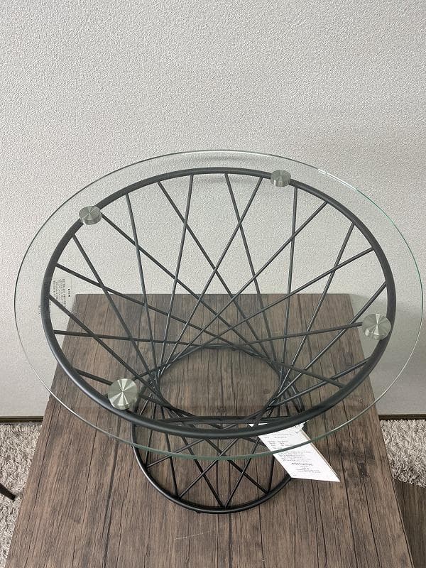 【展示品】フランフラン　マーリアサイドテーブル　クリア×ブラック