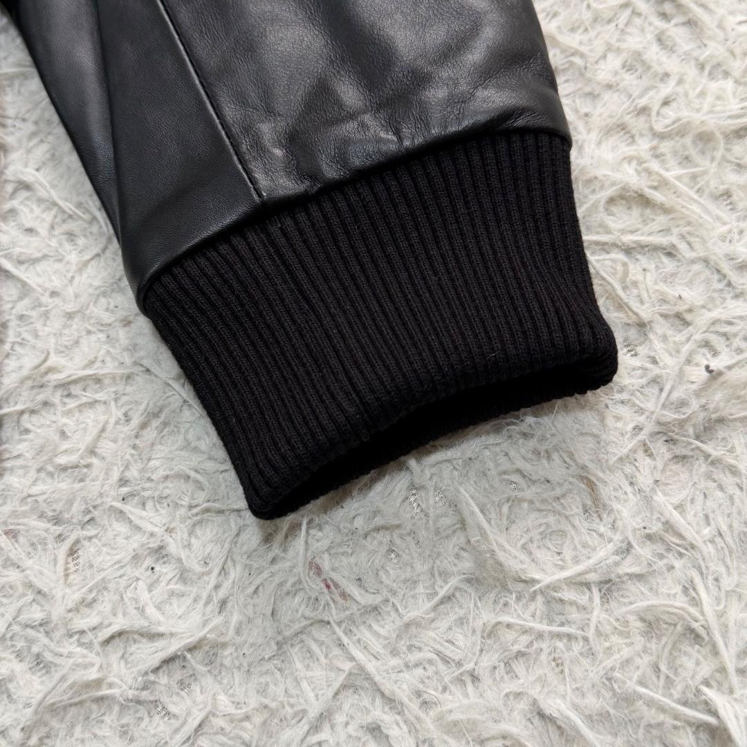 16205✨AKM レザージャケット ブルゾン/M/羊革/ラムレザー ブラック