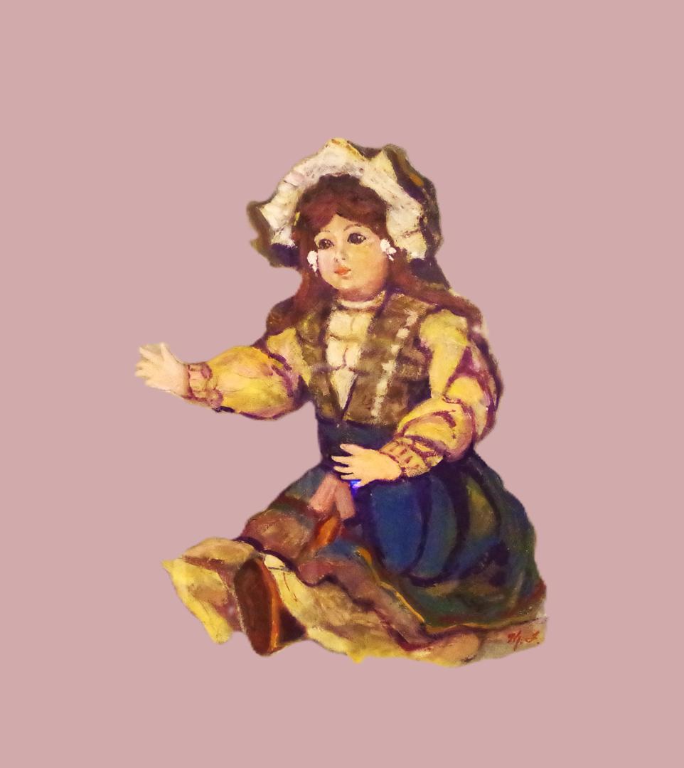 98歳の天命を全うした　無名画家　古川幸作　油絵　独逸のメッチエン　F10号