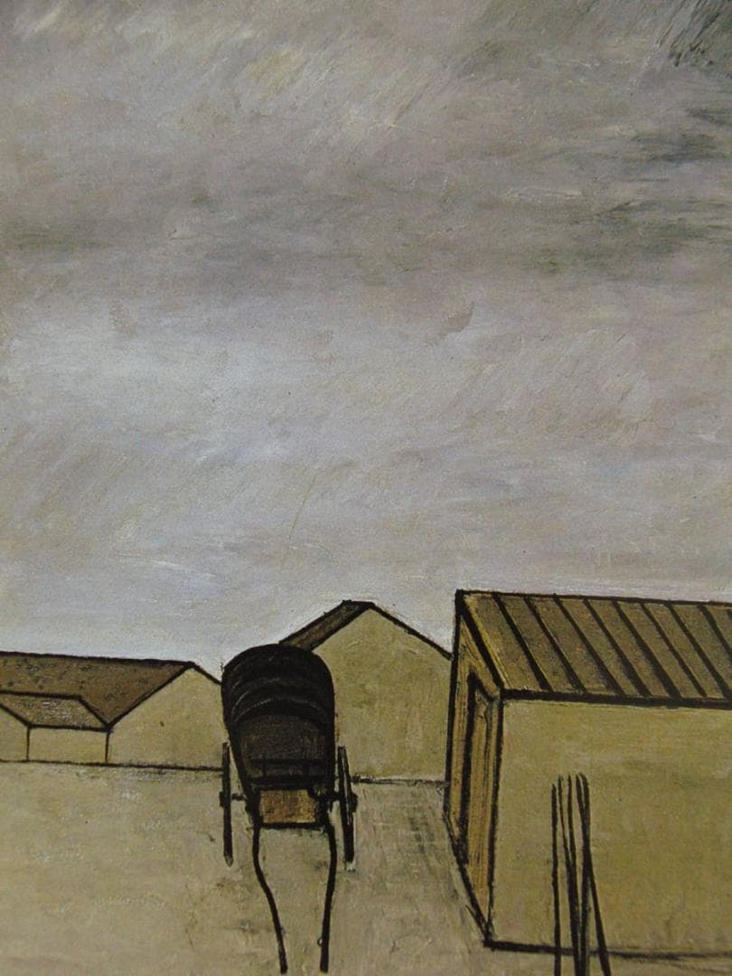 ベルナール・ビュッフェ、「Le clocher」、希少画集の額装画、人気作品