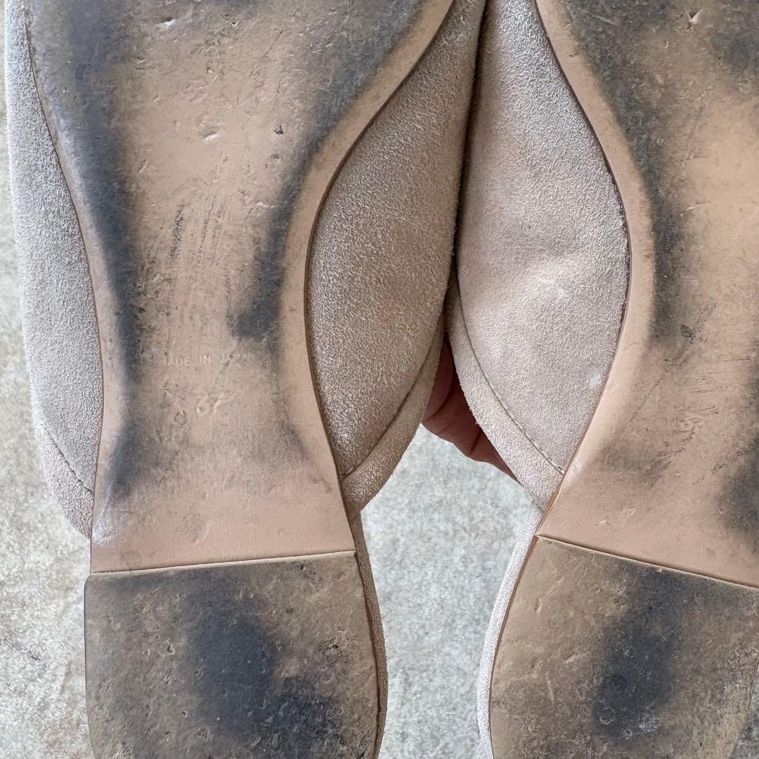 PIPPICHIC ベージュ リボン付きミュール　37