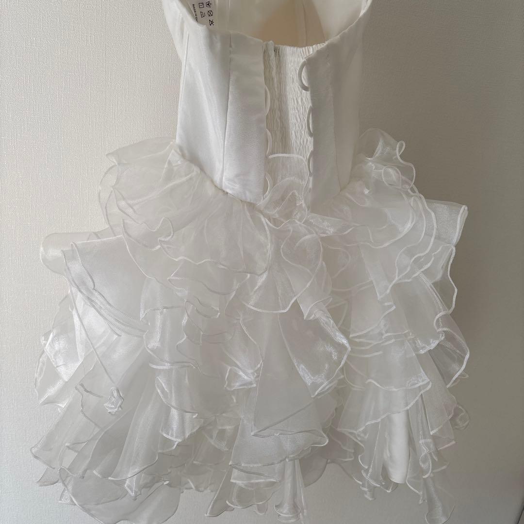 ホワイトミニウェディングドレス