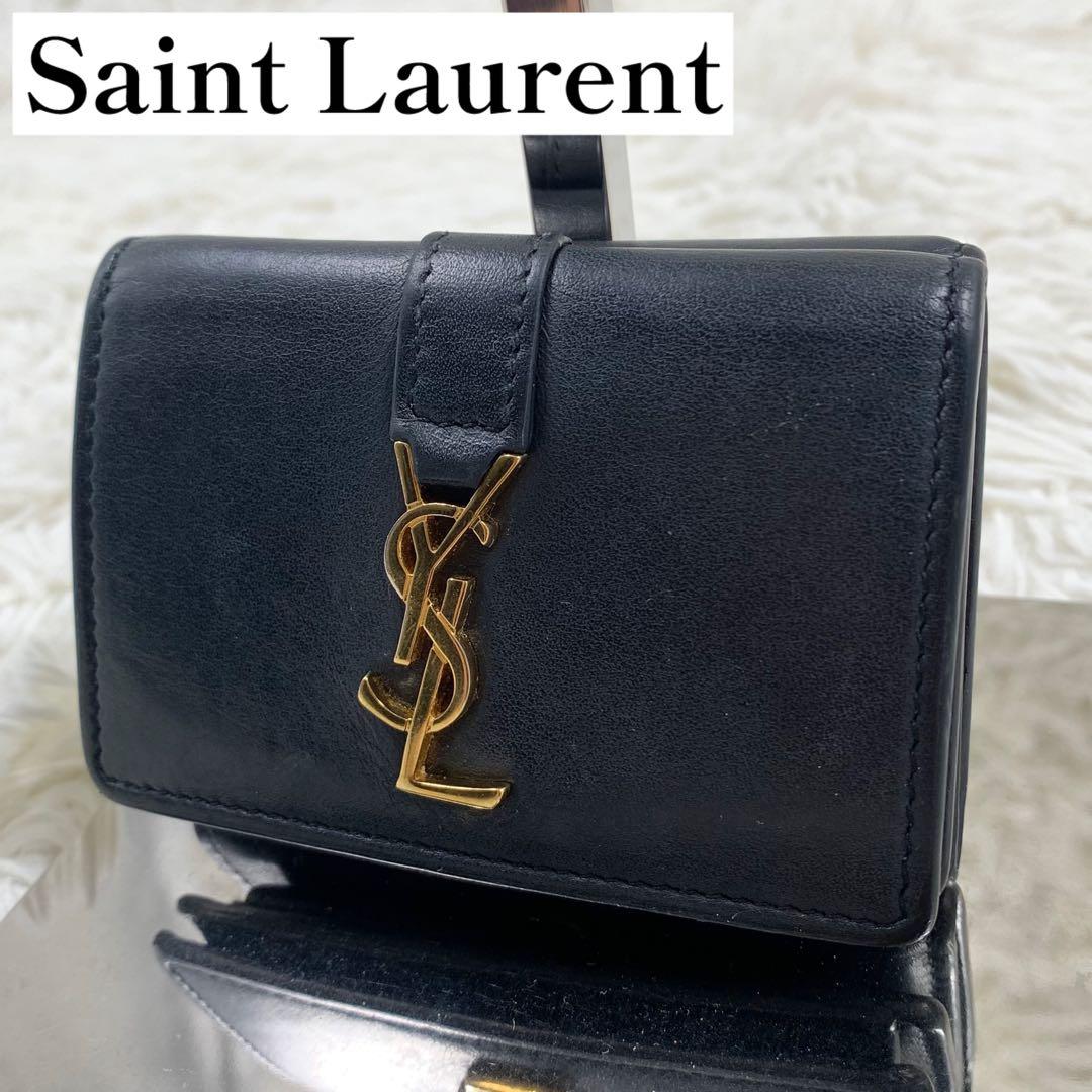 【✨美品✨】 サンローラン 三つ折り財布 オリガミ タイニウォレット ブラック