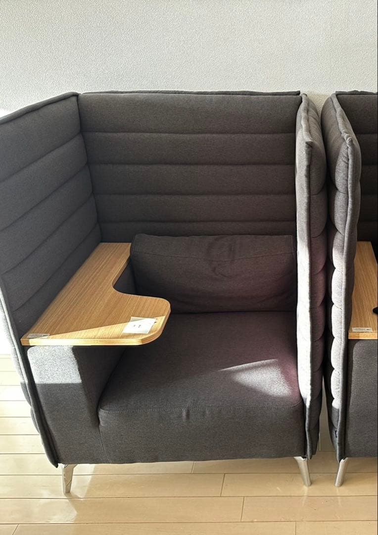 専用2個【美品】ハイビス ハイバックソファ 1人掛け パネル付き テーブル付き