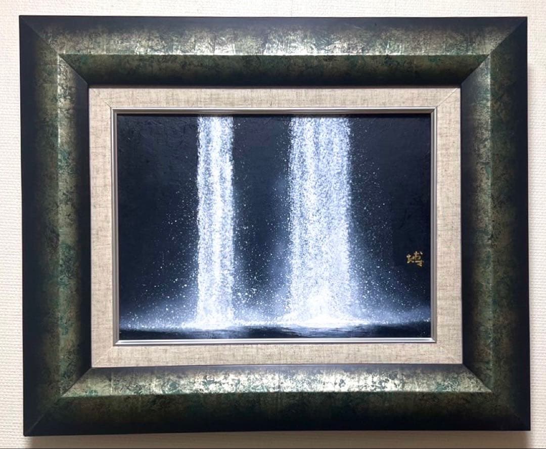 (F4号) 千住博【ウォーターフォール】肉筆/表サイン有り/裏シール有り/手描き