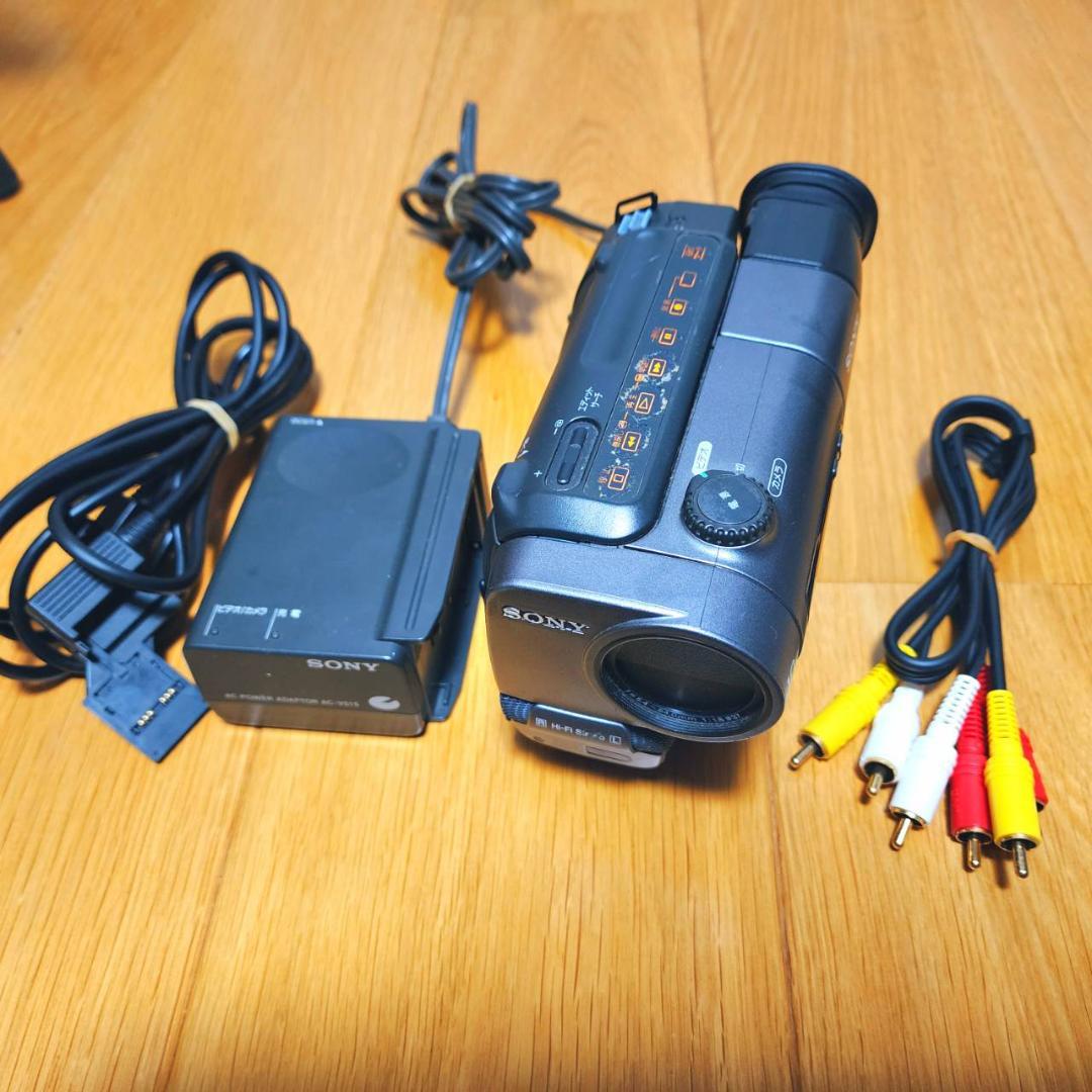 【動作確認済】8ミリ Hi8 SONY 高画質 ビデオカメラ ACアダプタセット