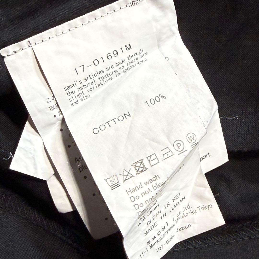 sacai x FRAGMENT DESIGN Tシャツ 黒 size3