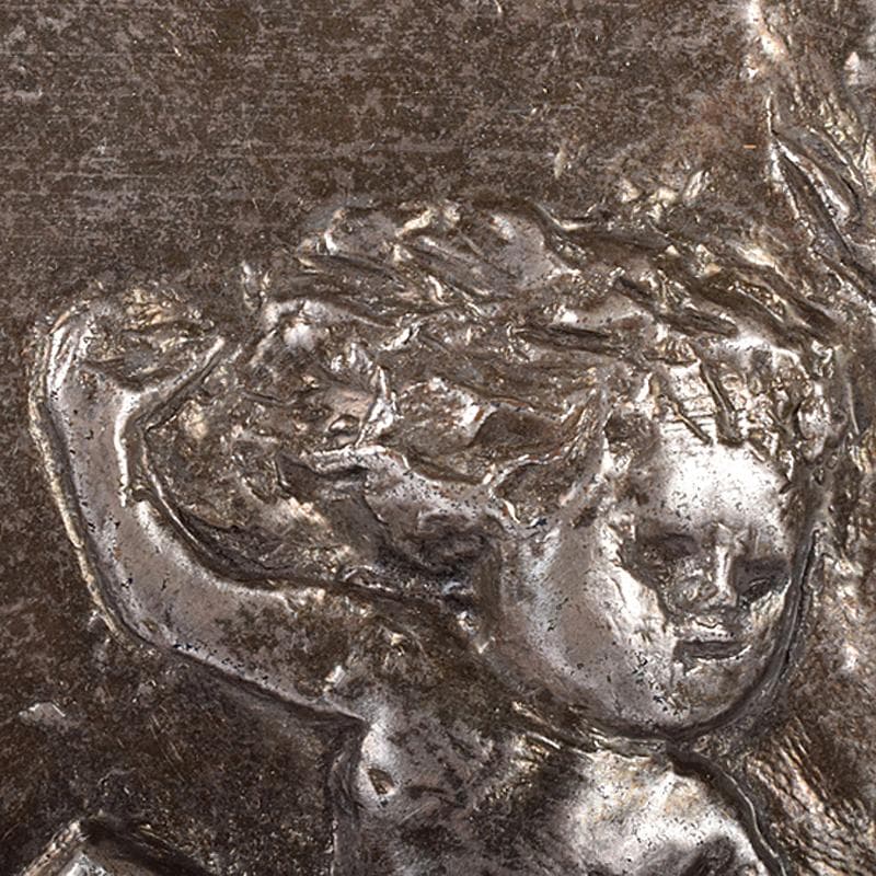 彫刻家　佐藤忠良作　銅板レリーフ　「翔」　額装　M　R8589