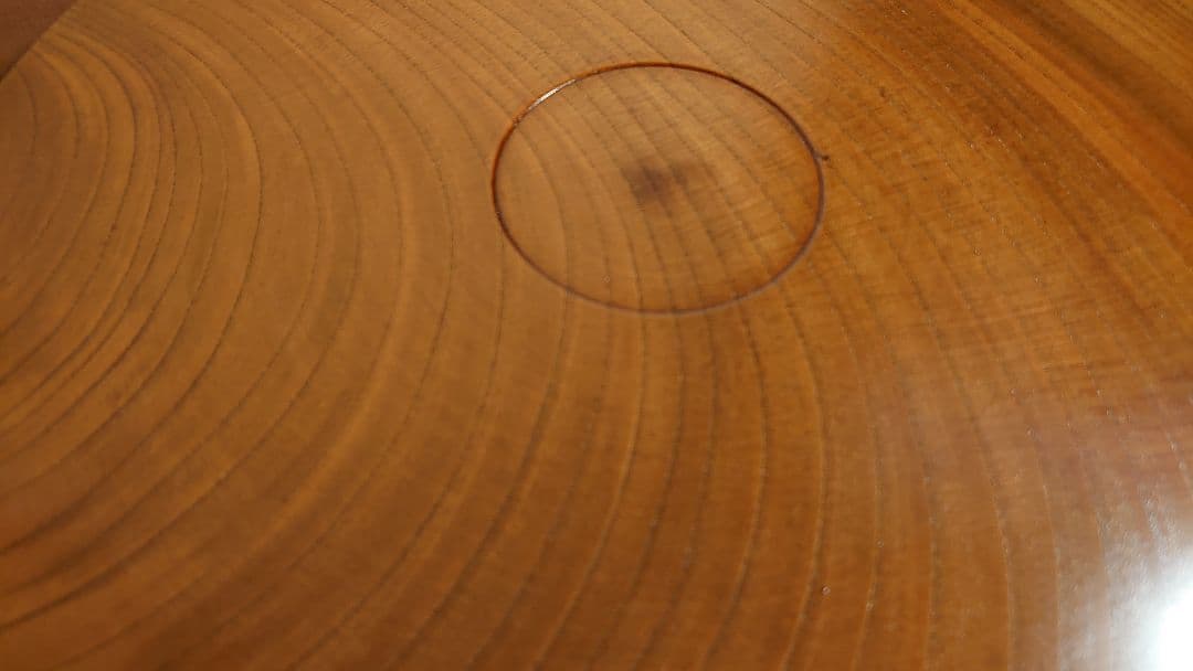 丸盆　山中漆器　欅　欅製　くり抜き　川北造　拭き漆　富貴漆　アンティーク　１客