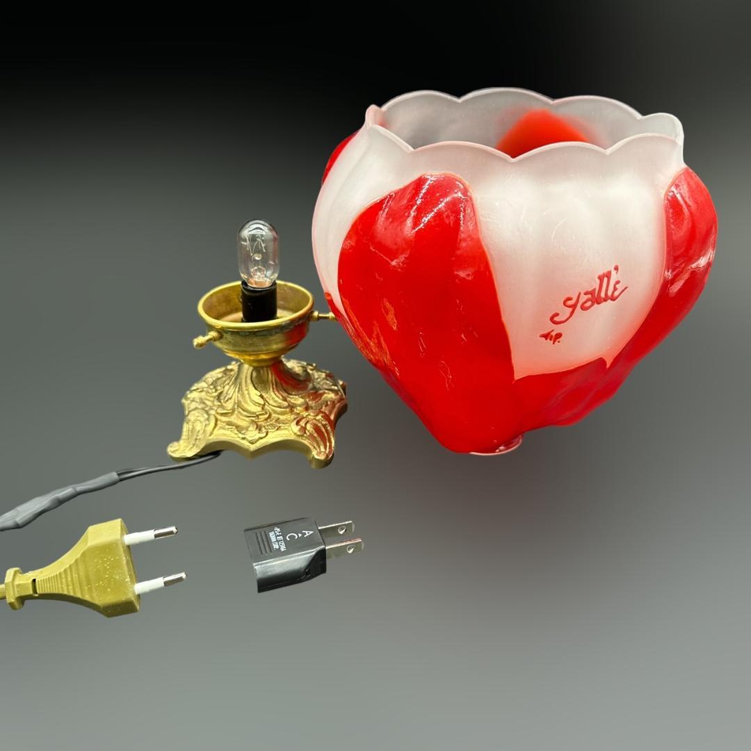 エミールガレ フラワー型　卓上照明 　技法スフレ　被せガラス　高さ22