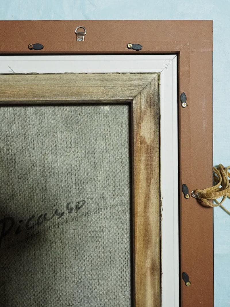 【値下げ】 油彩画 女性肖像 人物画　油絵　ピカソ　F6　額付き　手描き　肉筆