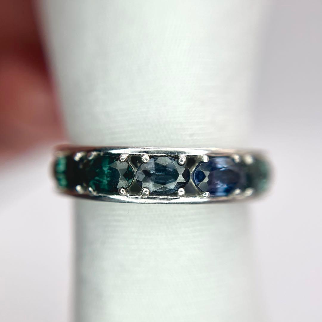 【中宝研ソ付】カラーチェンジガーネット K18WGリング 13号／計1.00ct