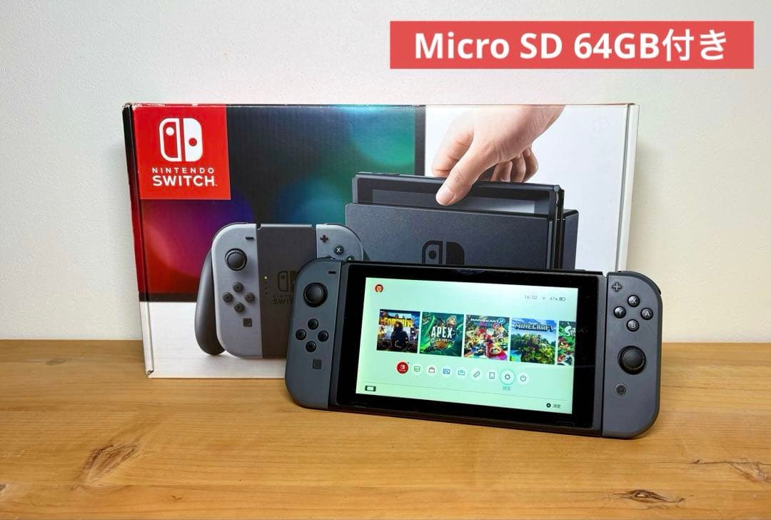 Nintendo Switch 本体 グレー Micro SD付き