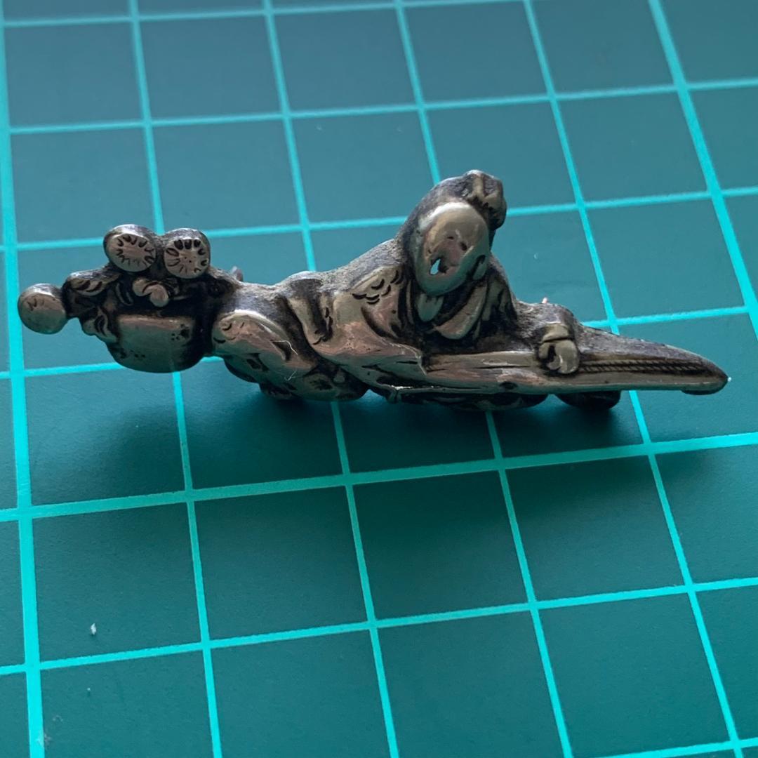 蟹　弁財天　インテリア　ピンバッジ　昭和レトロ　古道具　ビンテージ　希少